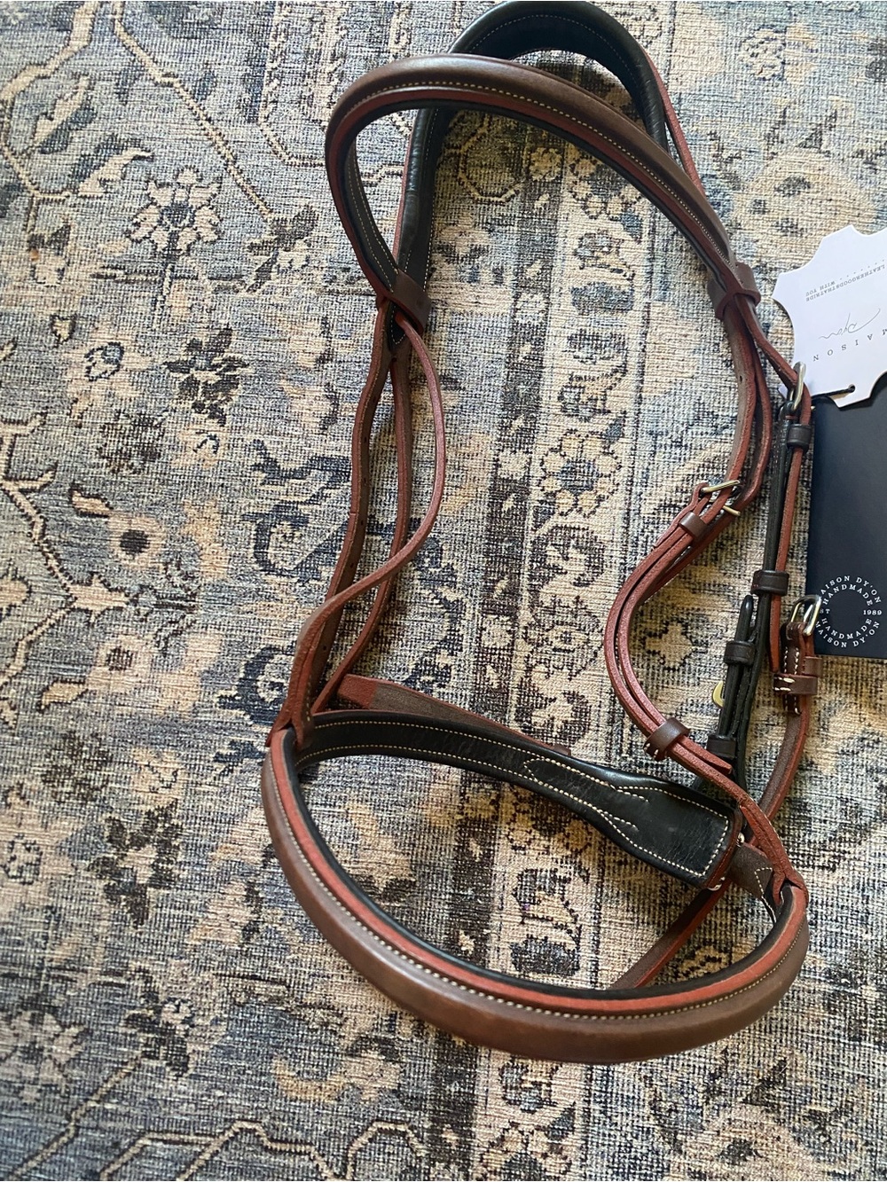 Devoucoux Chilberta Brown Leather Horse Bridle with dark Padding